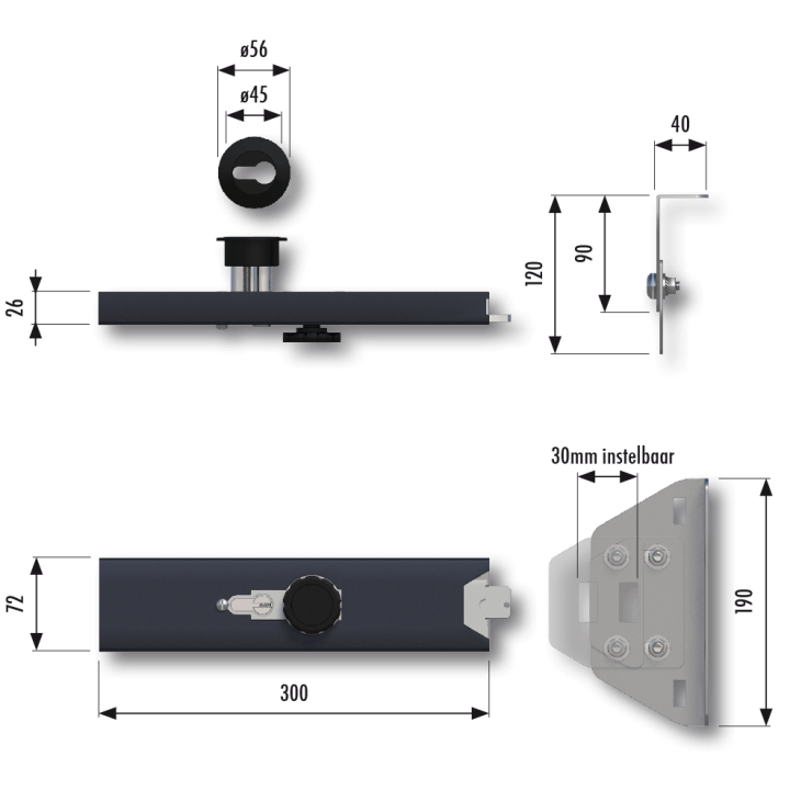Verrou porte sectionnelle