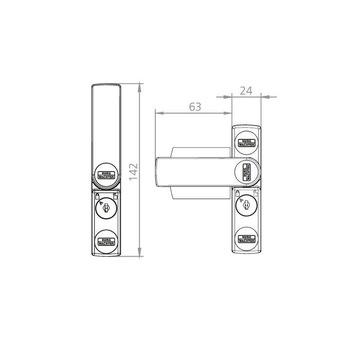 Verrou pour châssis Burg Wachter WS11