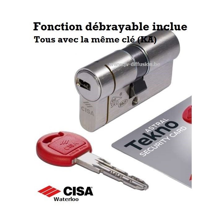 Cylindre Cisa Technopro avec les mêmes clés