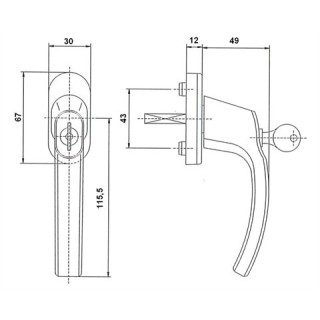 Poignée a clef noires