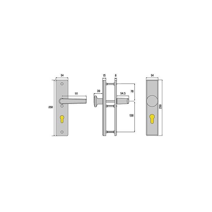 mesures Garniture ABUS BLPZ 72 mm