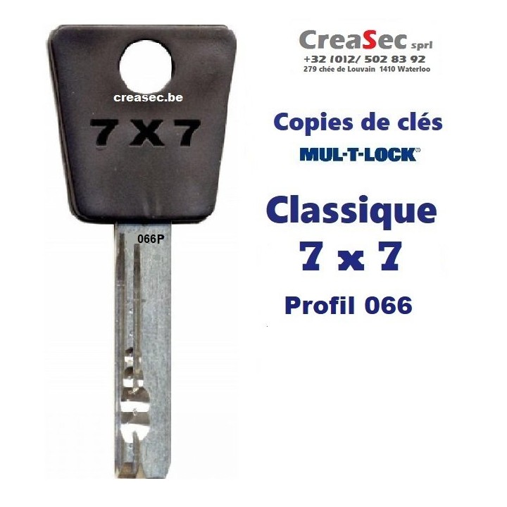 copie cle Mul-T-Lock 7X7 profil 066