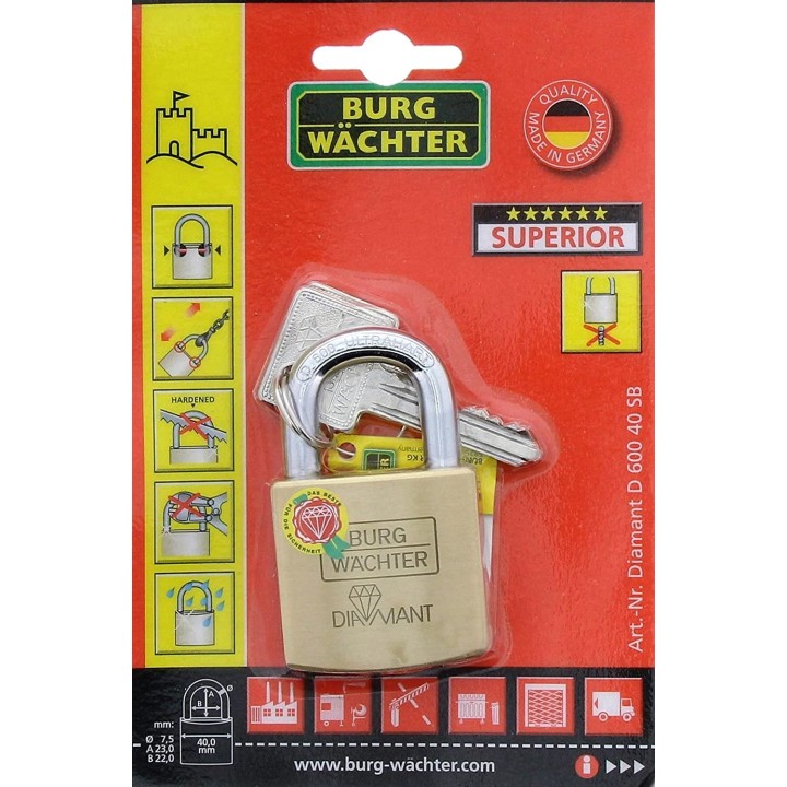 présentation Cadenas 600 /40 Burg Wachter