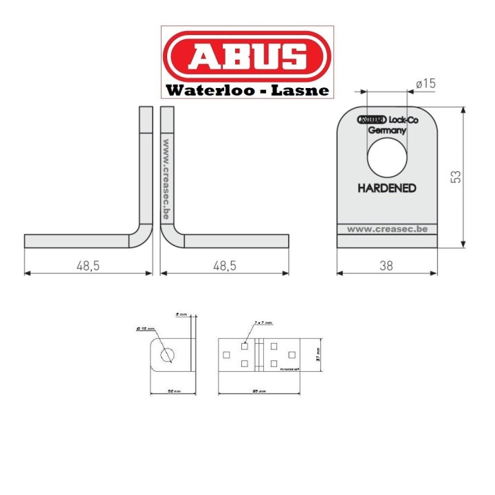 mesures Oeillets Abus 115/100