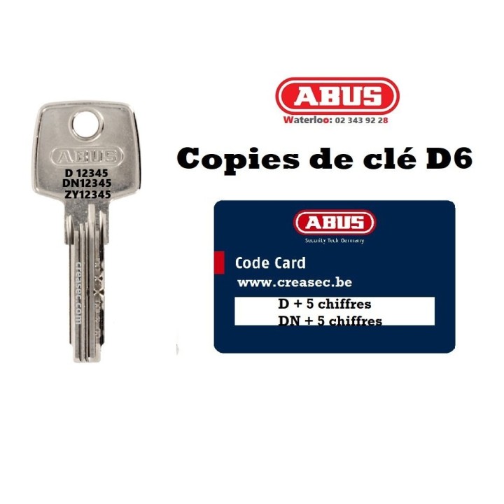 Abus D6 sleutel op code