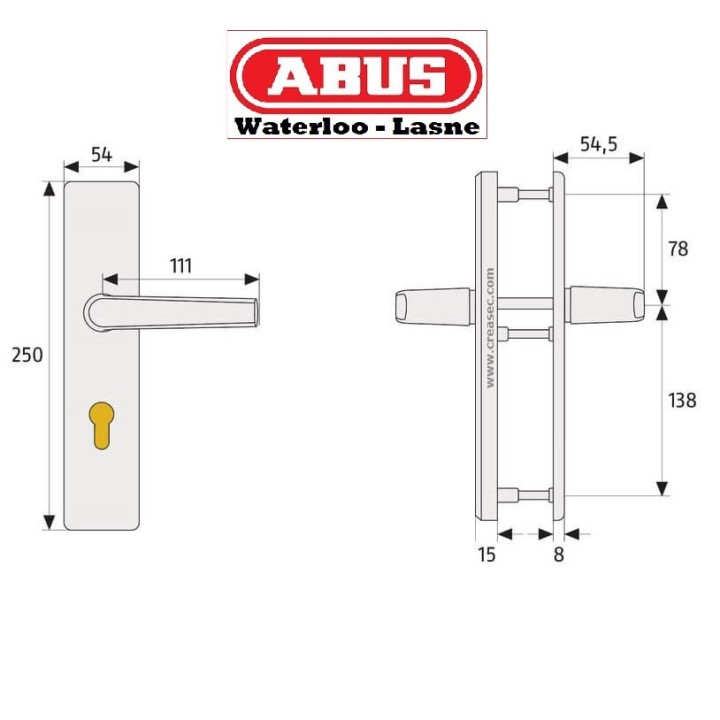 Mesures ABUS BLPZ double poignée