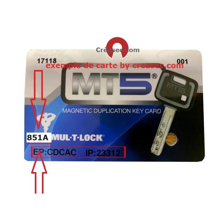 double de cle  Mul-T-Lock  MT5