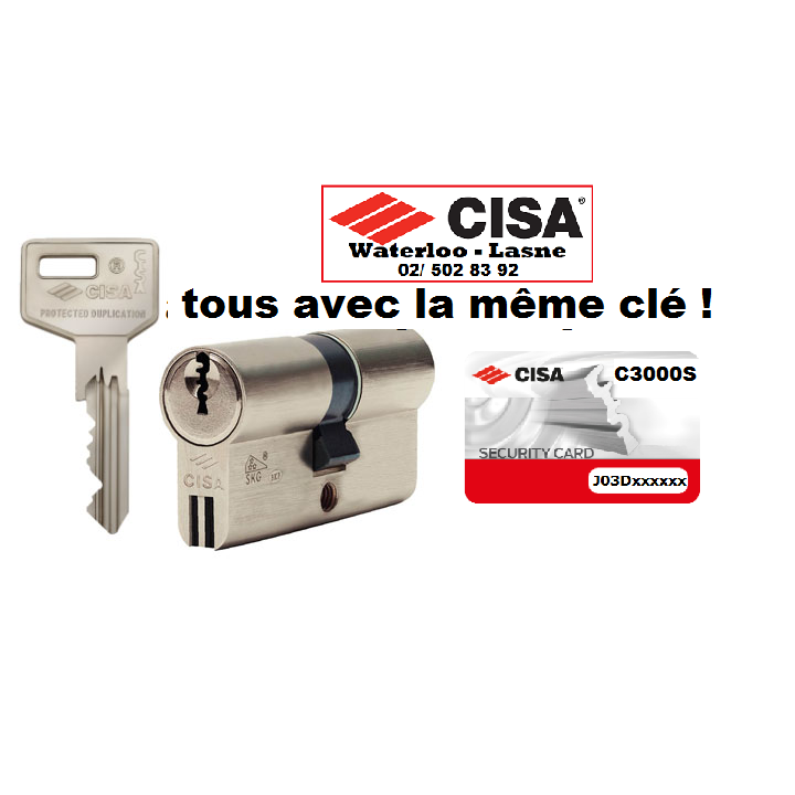 2x Cylindres Cisa C3000S à même clé