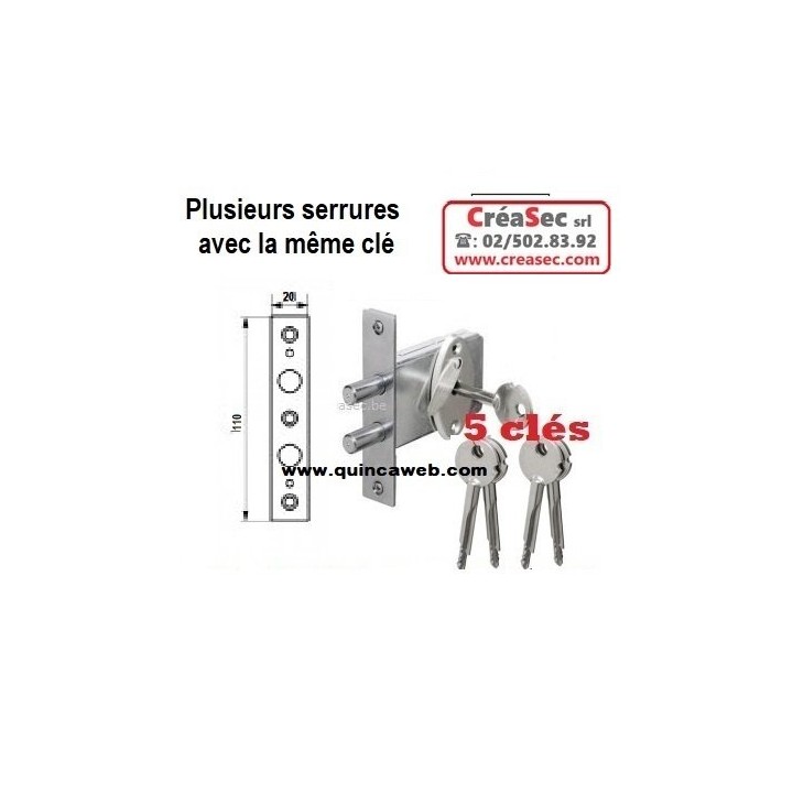 verrou 2 points à encastrer