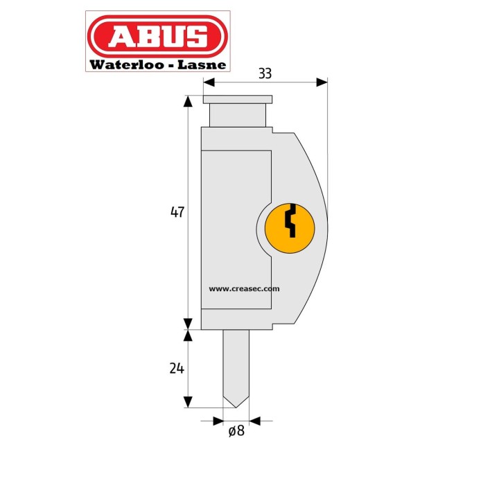 Bijzetslot voor schuifdeuren en ramen Abus FTR42