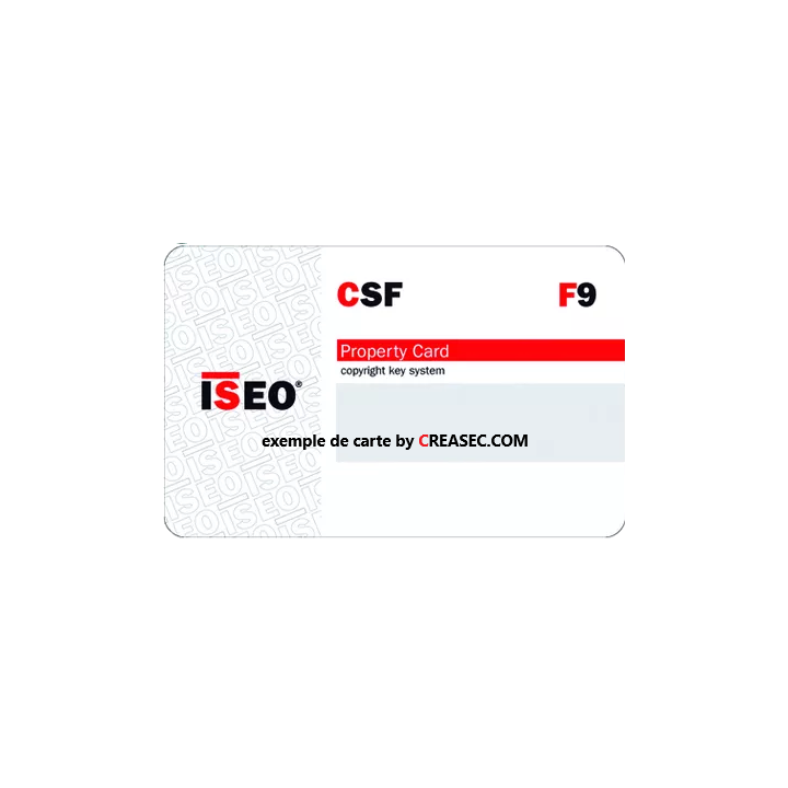 carte de proprietaire cylindre iseo f9