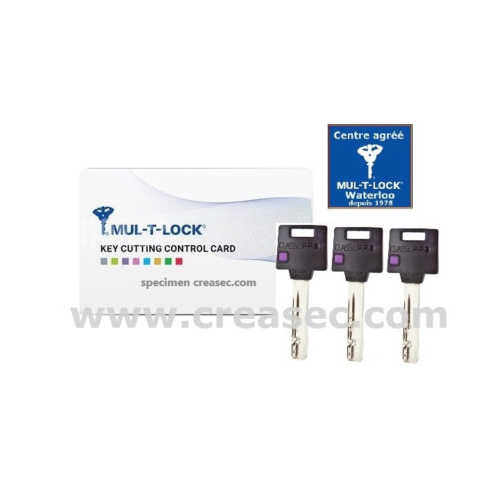 clé multlock suivant carte