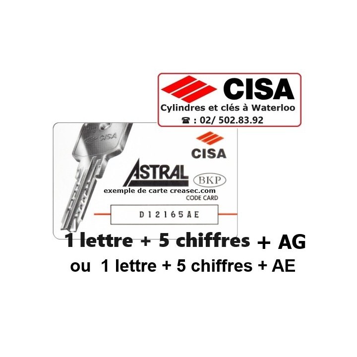 faire des clés Cisa Astral
