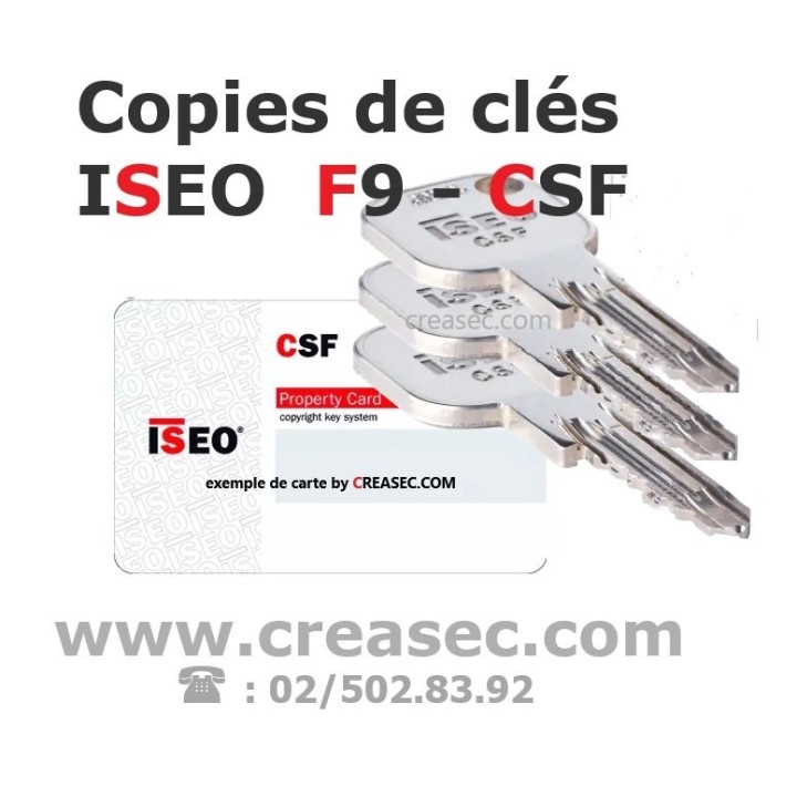 copies de clés ISEO F9