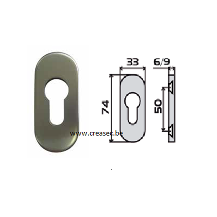 Rosace pour porte aluminium et PVC