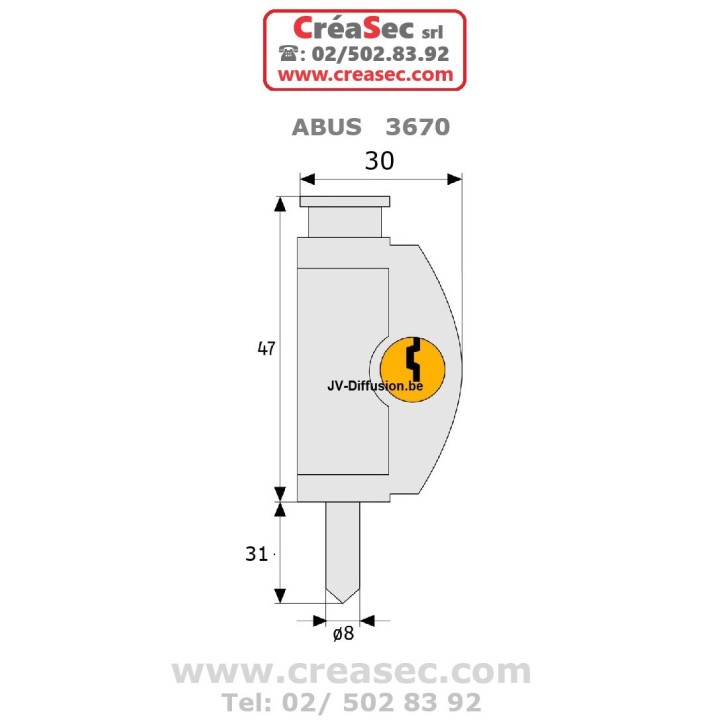 Bijzetslot voor schuifdeuren en ramen Abus FTR42