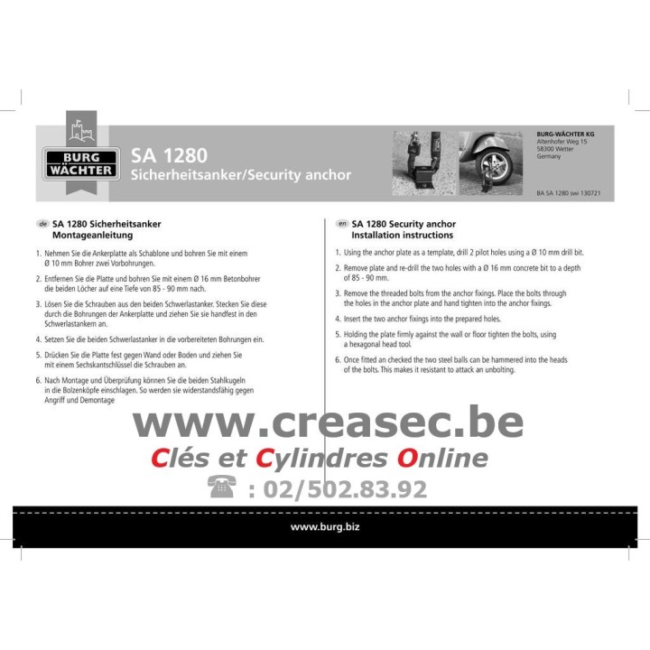 Ancre BUrg Wachter SA1180